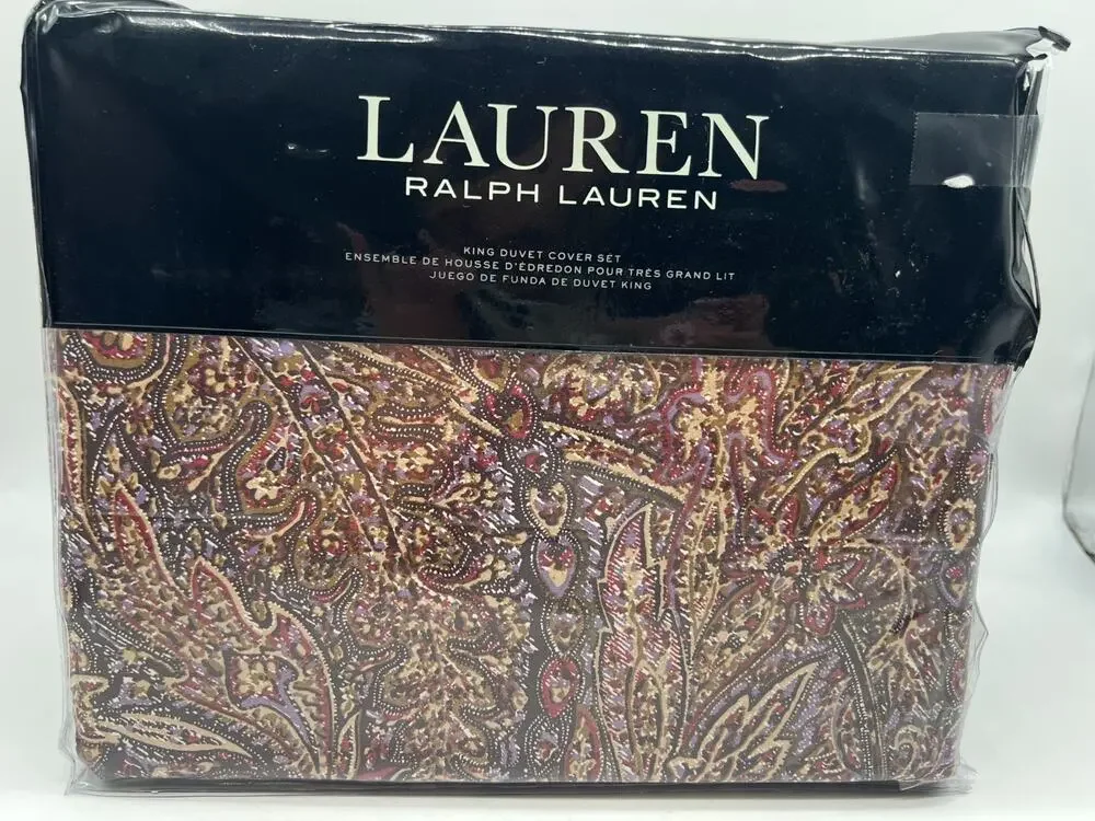 Ralph Lauren Hallie Refined Paisley King Duvet and 2 King Shams New.